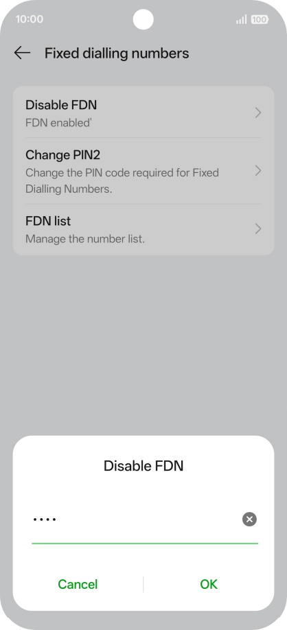 Key in your PIN2 and press OK. The default PIN2 is 1111. Key in your PIN2 and press OK. The default PIN2 is 1111.