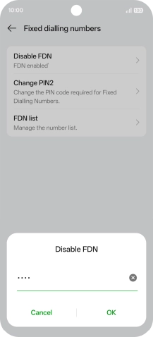 Key in your PIN2 and press OK. The default PIN2 is 1111. Key in your PIN2 and press OK. The default PIN2 is 1111.