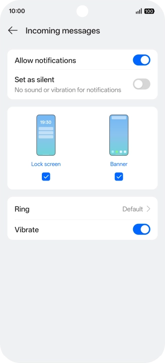 Press the indicator next to 