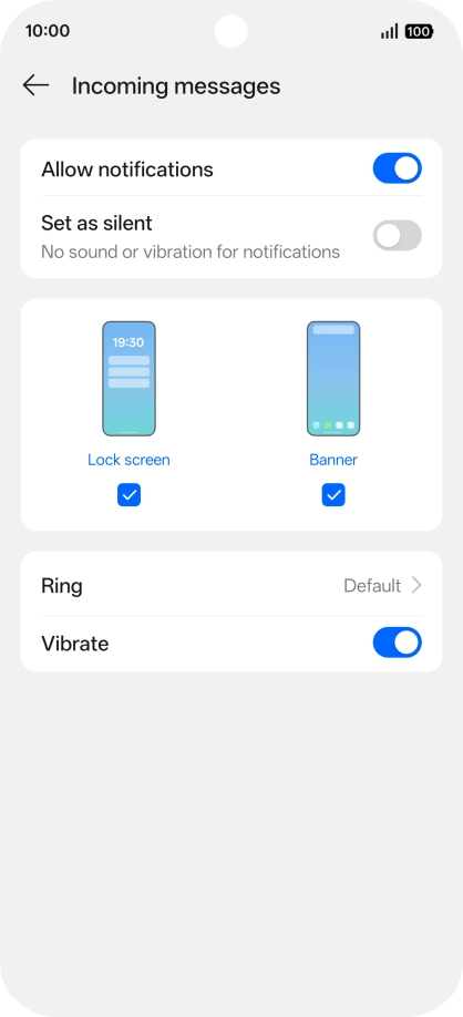 Press the indicator next to 