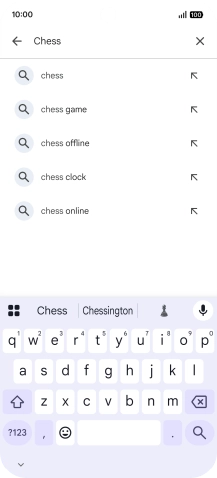 Key in the name or subject of the required app and press the search icon.