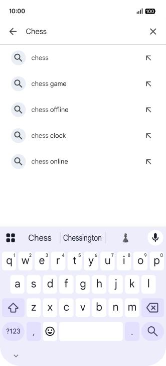 Key in the name or subject of the required app and press the search icon.