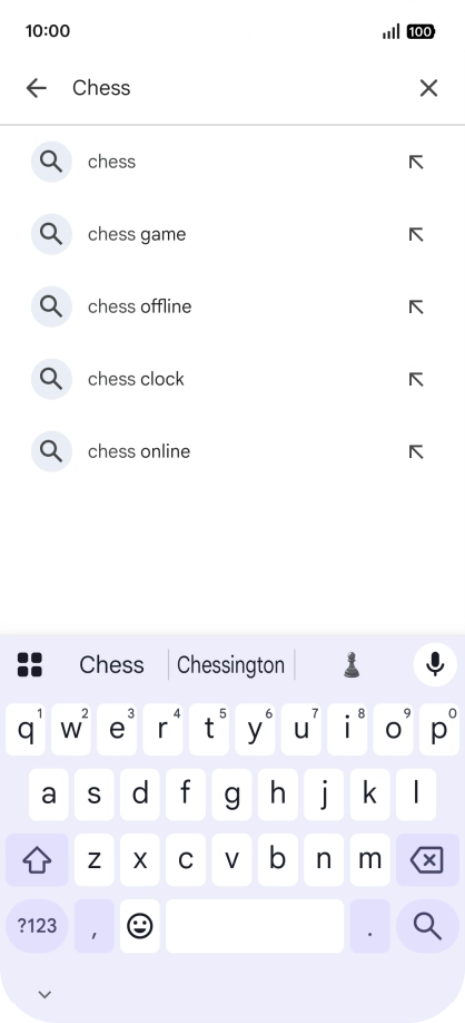 Key in the name or subject of the required app and press the search icon.