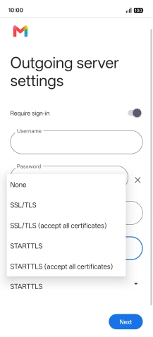 Press SSL/TLS. Press SSL/TLS.
