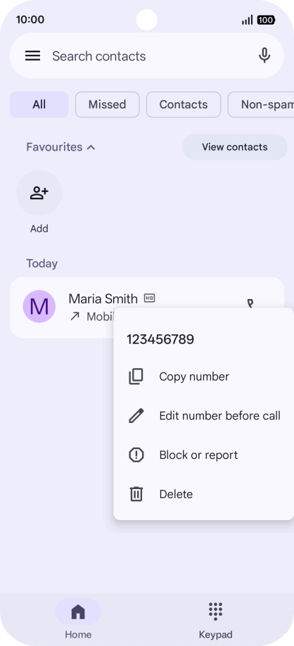 Press Block or report. Press Block or report.