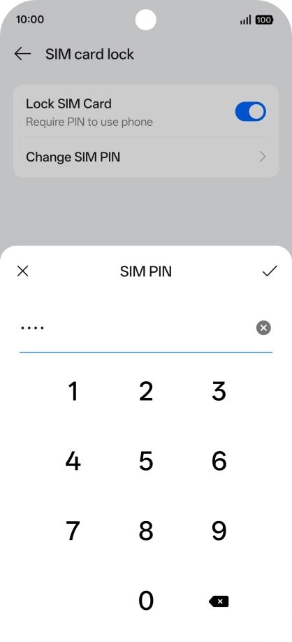 Key in your current PIN and press the confirm icon.