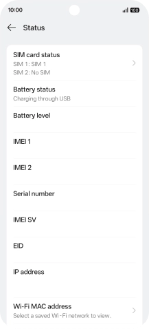 Your phone's EID number is displayed below EID.