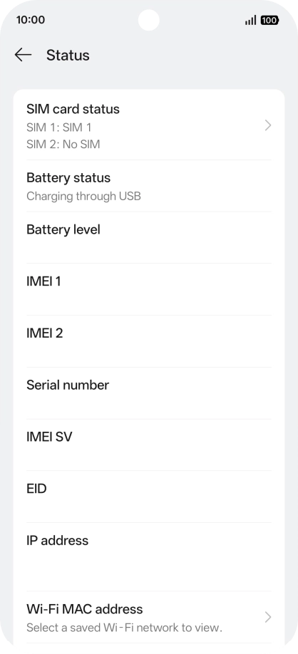 Your phone's EID number is displayed below EID.
