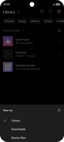 Press the required category and go to the required audio file.