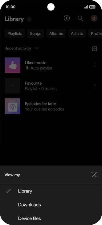 Press the required category and go to the required audio file.