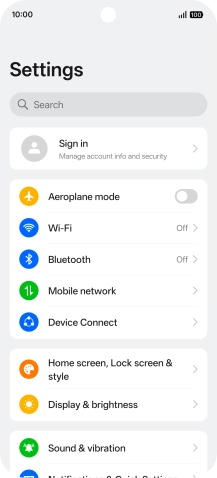 Press Mobile network.