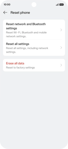 Press Erase all data.