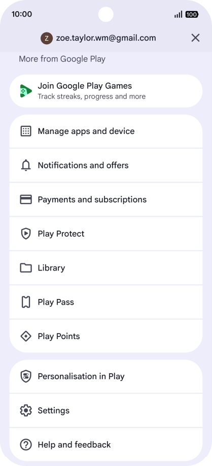 Press Manage apps and device.