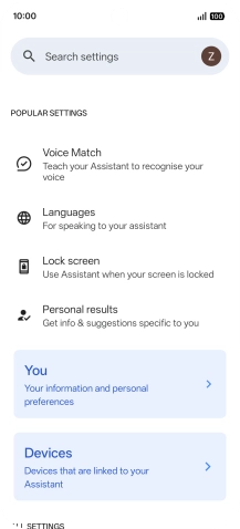 Press Voice Match and follow the instructions on the screen to turn automatic activation of Google Assistant on or off.