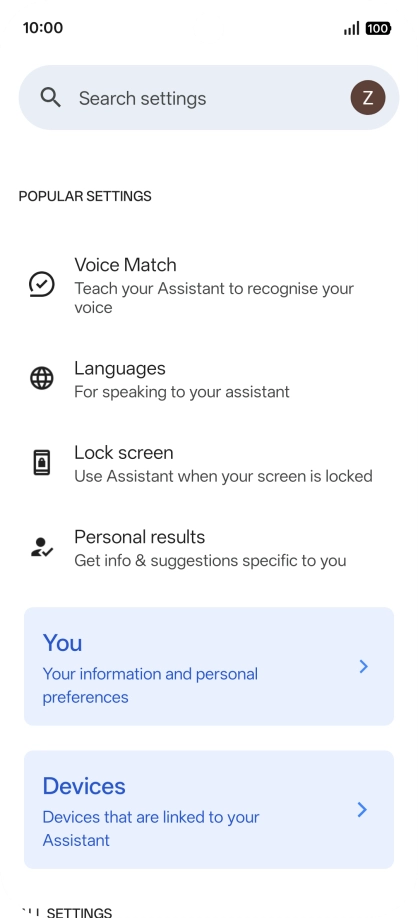 Press Voice Match and follow the instructions on the screen to turn automatic activation of Google Assistant on or off.