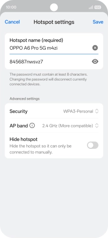 Press the password field and key in the required password. Press the password field and key in the required password.