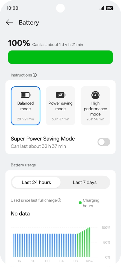 Press the required low power mode to turn on the function.