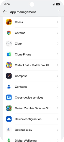 Press the required app.