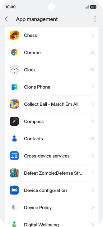 Press the required app.