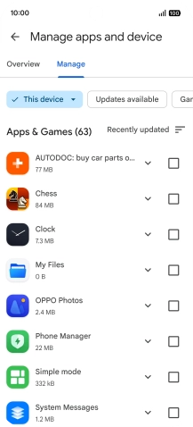 Press the required app.