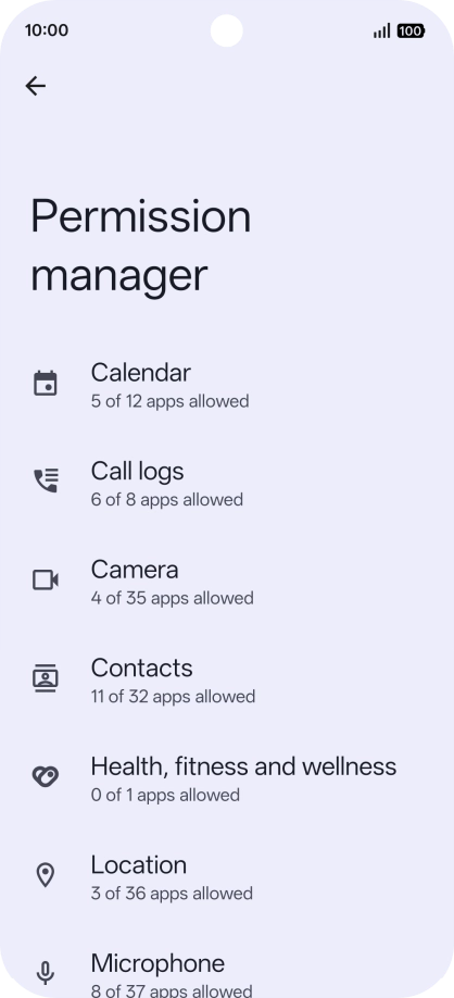 Press the required category. Press the required category.