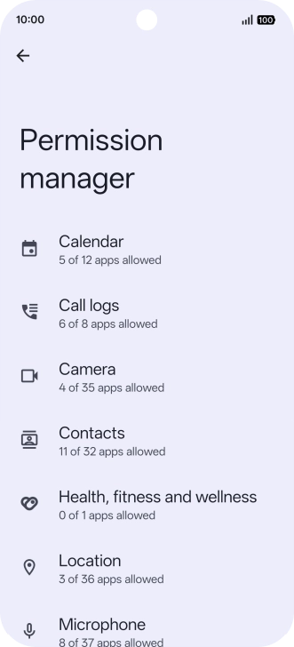Press the required category. Press the required category.