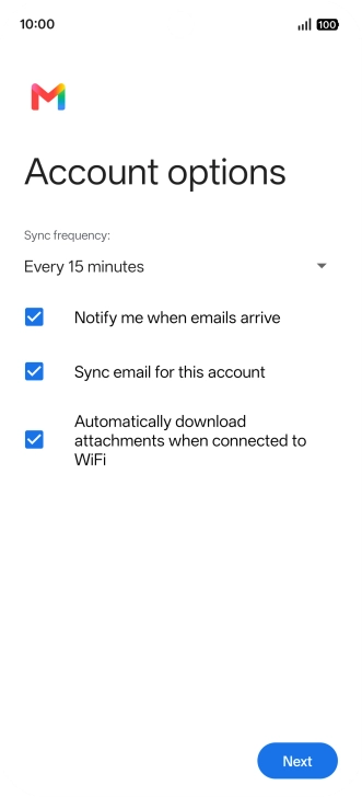 If this screen is displayed, you email account has been recognised and set up automatically. Follow the instructions on the screen to key in more information and finish setting up your phone. If this screen is displayed, you email account has been recognised and set up automatically. Follow the instructions on the screen to key in more information and finish setting up your phone.