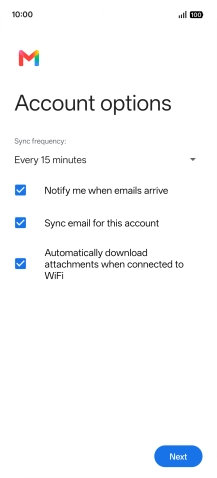 If this screen is displayed, you email account has been recognised and set up automatically. Follow the instructions on the screen to key in more information and finish setting up your phone. If this screen is displayed, you email account has been recognised and set up automatically. Follow the instructions on the screen to key in more information and finish setting up your phone.