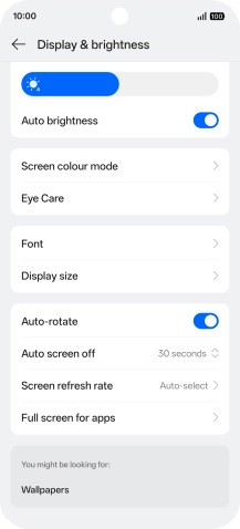 Press Auto screen off.