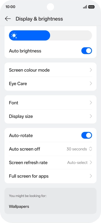 Press Auto screen off.