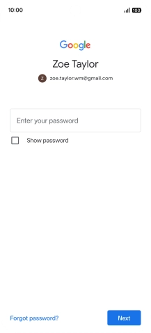 Press Enter your password and key in the password for your Google account.