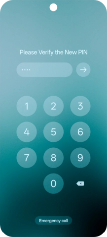 Key in the new PIN again and press arrow right.