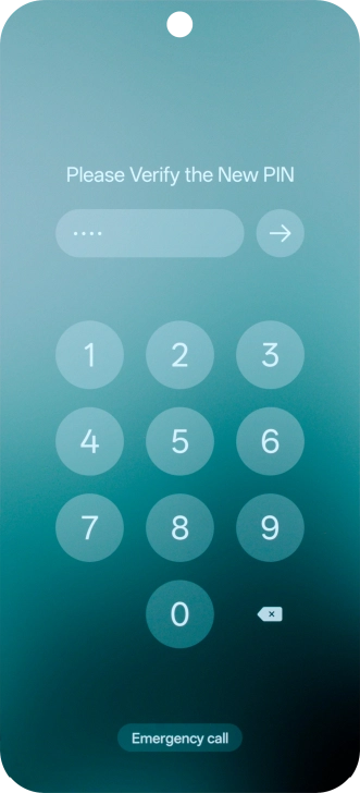 Key in the new PIN again and press arrow right.