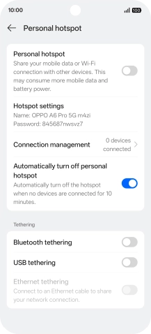 Press Hotspot settings. Press Hotspot settings.