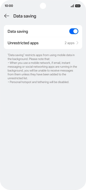 Press Unrestricted apps.