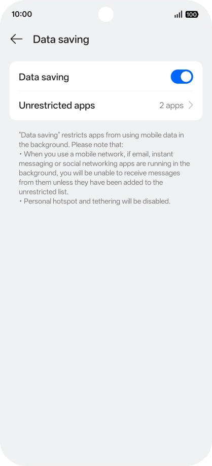Press Unrestricted apps.