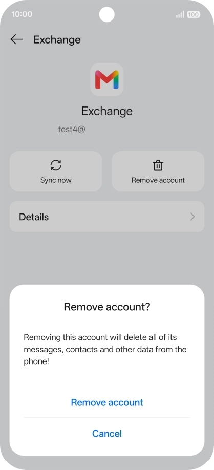 Press Remove account.