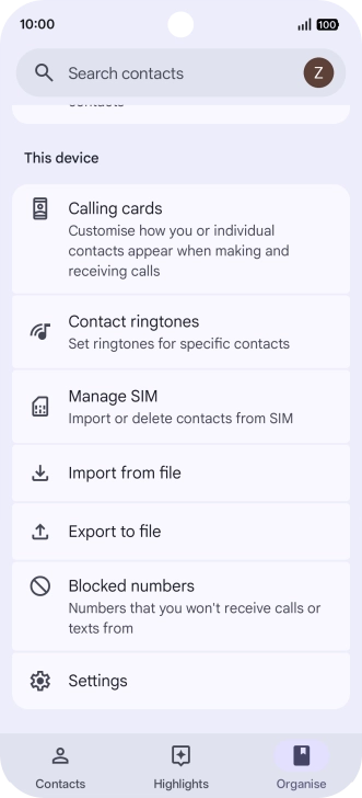 Press Manage SIM. Press Manage SIM.