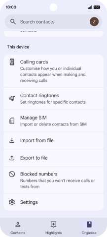 Press Manage SIM. Press Manage SIM.