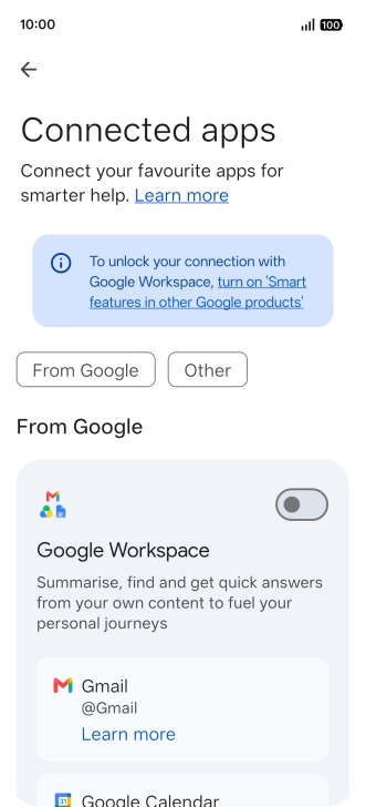 Press the indicator next to the required extension to turn on the function.