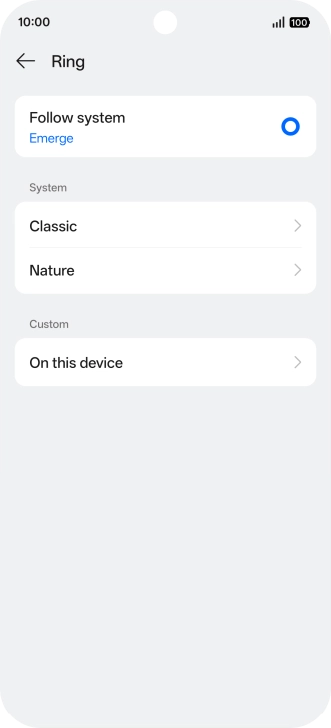 Press the required category.