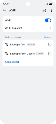 Press the required Wi-Fi network.