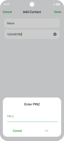Press PIN2 and key in your PIN2. The default PIN2 is 1111.