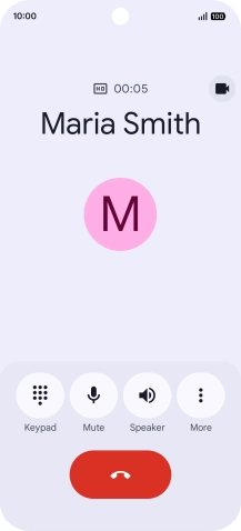Press the end call icon.