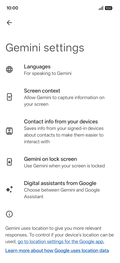 Press Digital assistants from Google.