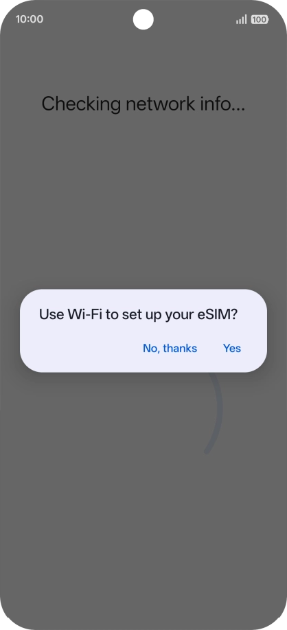 Press the required setting.