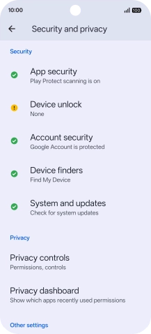 Press Privacy dashbord.