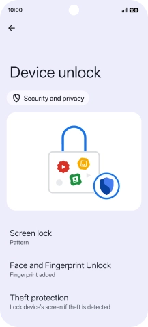 Press Screen lock and key in the additional phone lock code you created earlier.