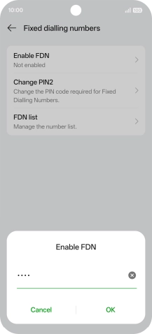 Key in your PIN2 and press OK. The default PIN2 is 1111. Key in your PIN2 and press OK. The default PIN2 is 1111.