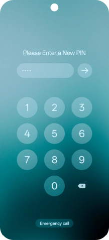 Key in a new four-digit PIN and press arrow right.